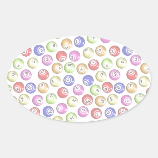 Bingo Balls Ovale Sticker (Voorkant)