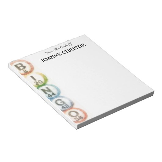 Bingo Balls Personalized Notepad Notitieblok (Schuin)