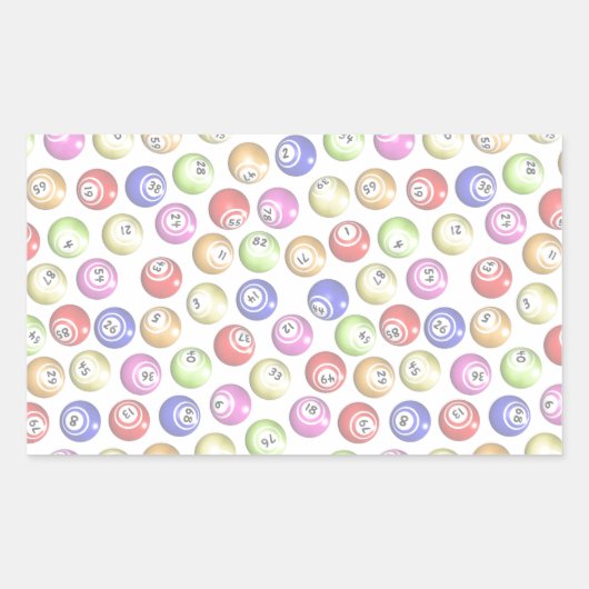 Bingo Balls Rechthoekige Sticker (Voorkant)