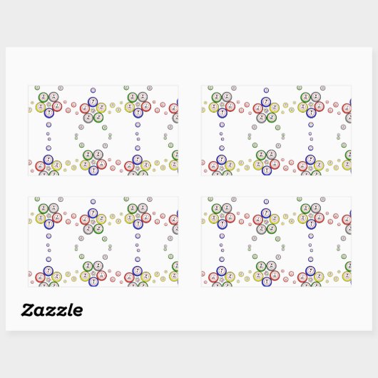 Bingo Balls Rechthoekige Sticker (Vel)