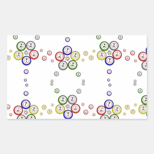 Bingo Balls Rechthoekige Sticker (Voorkant)