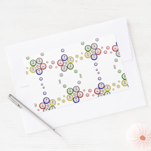 Bingo Balls Rechthoekige Sticker (Envelop)