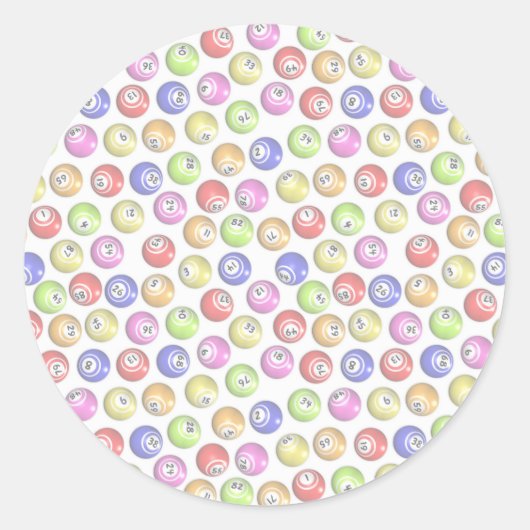 Bingo Balls Ronde Sticker (Voorkant)