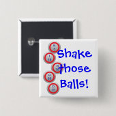 Bingo Balls schudden die ballen Vierkante Button 5,1 Cm (Voorkant /achterkant)