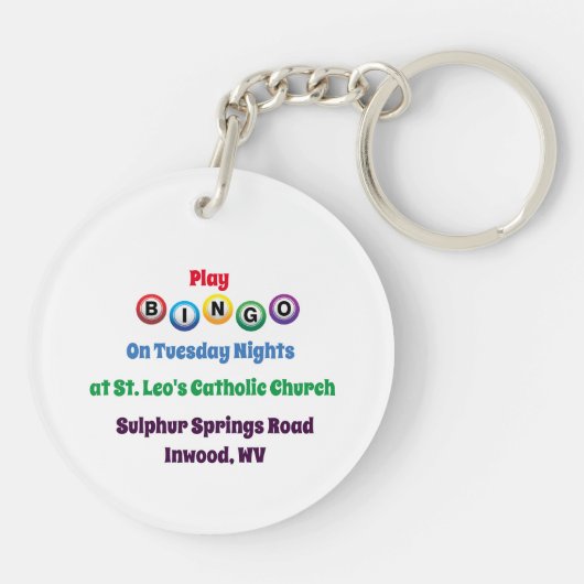 Bingo Balls Sleutelhanger (Achterkant)