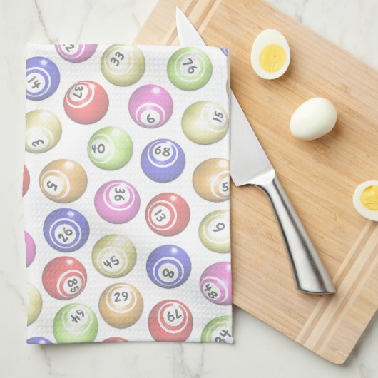 Bingo Balls Theedoek (Quarter Fold)