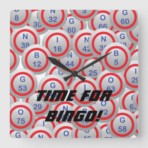 Bingo Balls Vierkante Klok