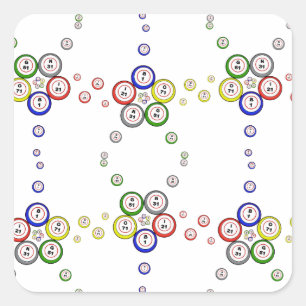 Bingo Balls Vierkante Sticker