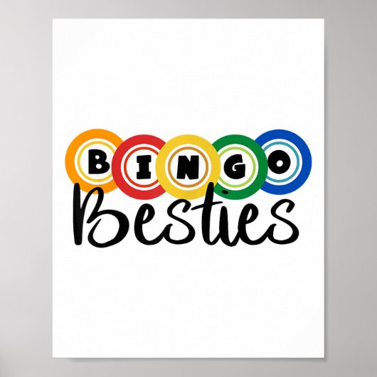 Bingo Besties Bingo Buddy Grappig Bingo Poster (Voorkant)