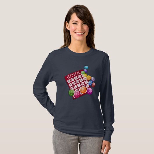 Bingo! Bingo kaart en markeerstiften T-shirt (Voorkant volledig)
