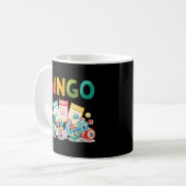 Bingo Bingo Kaarten Lettering Lucky Gambling Koffiemok (Voorkant links)