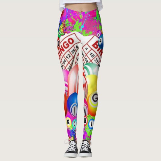 BINGO BINGO Splattered Paint CBDOilPrincess Leggings (Voorkant)