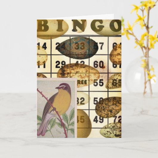 Bingo Bird Kaart (Gele Bloem)