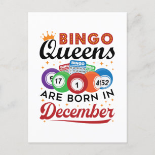 Bingo Birthday Bingo Queens wordt geboren in decem Briefkaart