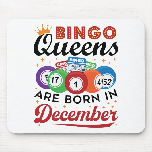 Bingo Birthday Bingo Queens wordt geboren in decem Muismat (Voorkant)