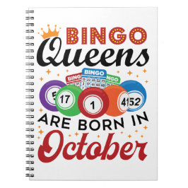 Bingo Birthday Bingo Queens wordt geboren in oktob Notitieboek