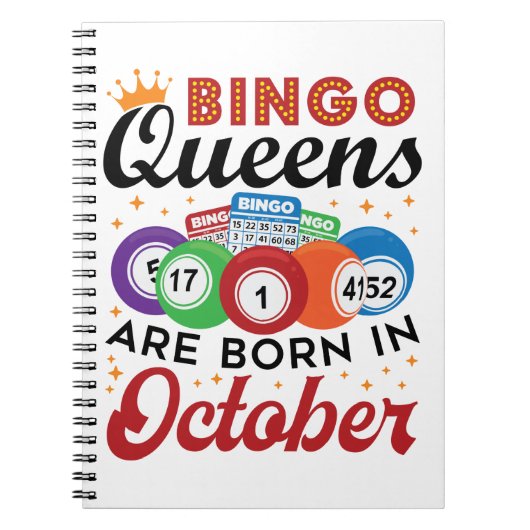 Bingo Birthday Bingo Queens wordt geboren in oktob Notitieboek (Voorkant)