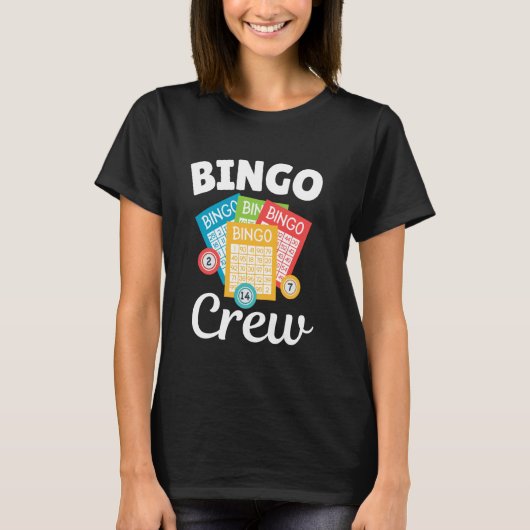 Bingo Birthday Crew Bingo Kaart Funny Bingo Speler T-shirt (Voorkant)