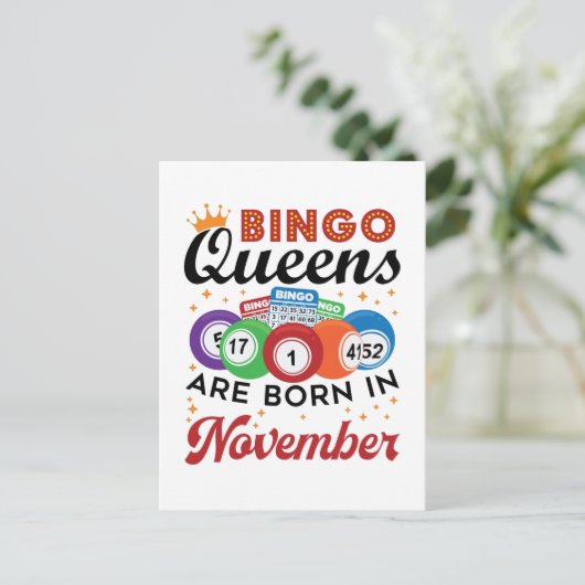 Bingo Birthday Women November Briefkaart (Staand voorkant)
