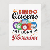 Bingo Birthday Women November Briefkaart (Voorkant)