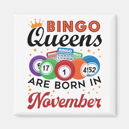 Bingo Birthday Women November Magneet (Voorkant)
