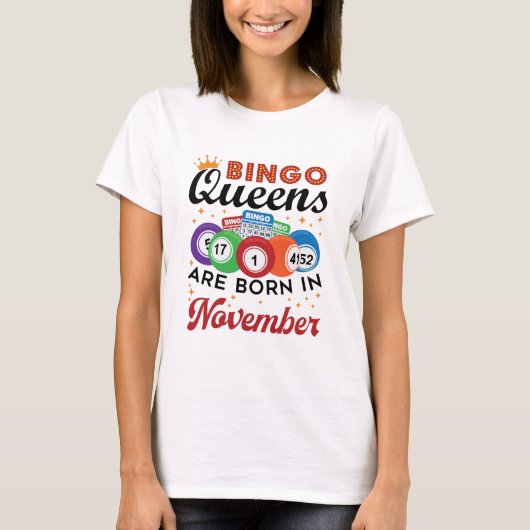 Bingo Birthday Women November T-shirt (Voorkant)