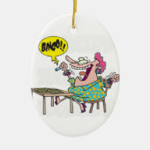 Bingo-boomversiering Keramisch Ornament (Voorkant)