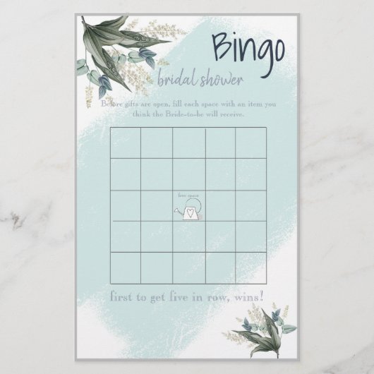 Bingo Bruidsfeest Spelkaart Flyer (Voorkant)