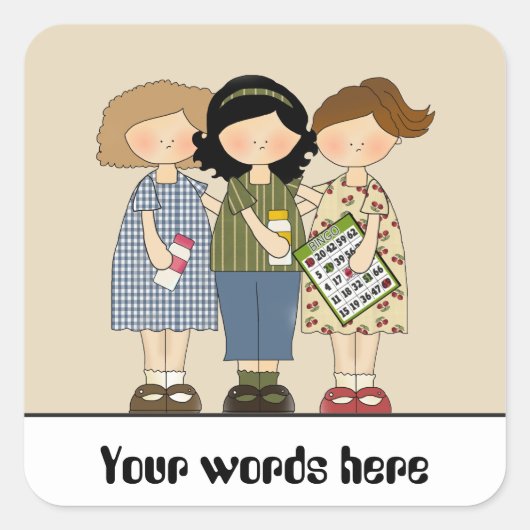Bingo Buddies gokken aanpasbare schattige sticker (Voorkant)