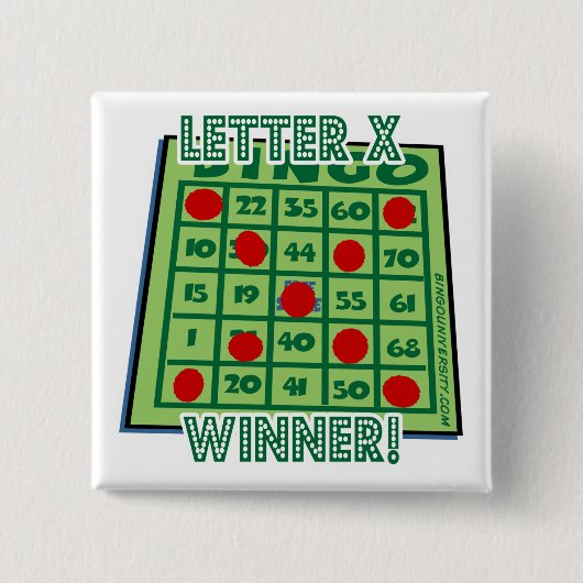 Bingo Button Letter "X" Winner! (Voorkant)