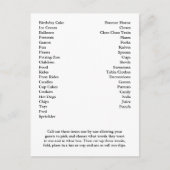 Bingo Card Birthday Party roept woorden uit Briefkaart (Voorkant)