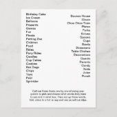 Bingo Card Birthday Party roept woorden uit Briefkaart (Voorkant)