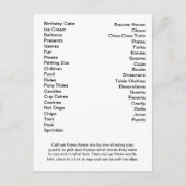 Bingo Card Birthday Party roept woorden uit Briefkaart (Voorkant)