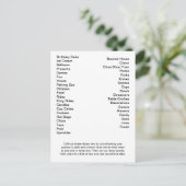 Bingo Card Birthday Party roept woorden uit Uitnodiging Briefkaart (Staand voorkant)