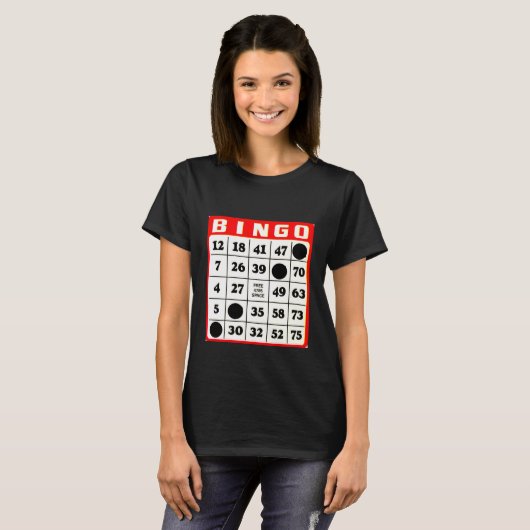 Bingo Card Black T-shirt (Voorkant volledig)