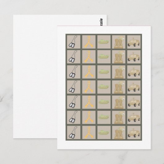 Bingo Card Markers ARMY ACU Camoflauge Digital Briefkaart (Voorkant / Achterkant)