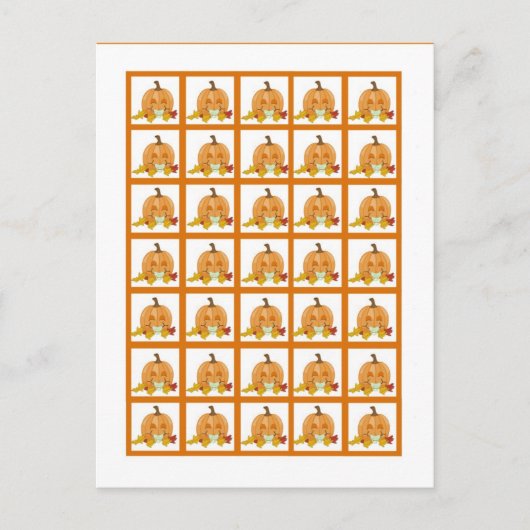 Bingo Card Markers Autumn Herfst Pumpkin Baby Briefkaart (Voorkant)