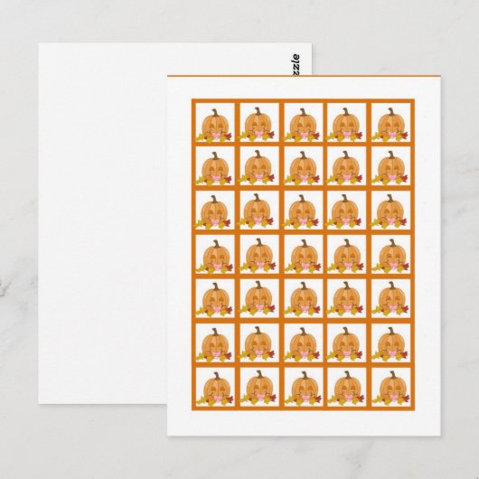 Bingo Card Markers Autumn Herfst Pumpkin Baby Briefkaart (Voorkant / Achterkant)