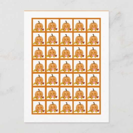 Bingo Card Markers Autumn Herfst Pumpkin Baby Briefkaart (Voorkant)