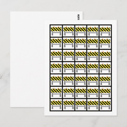 Bingo Card Markers Construction Black and Yellow Briefkaart (Voorkant / Achterkant)