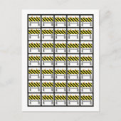Bingo Card Markers Construction Black and Yellow Briefkaart (Voorkant)