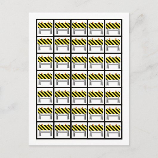 Bingo Card Markers Construction Black and Yellow Briefkaart (Voorkant)