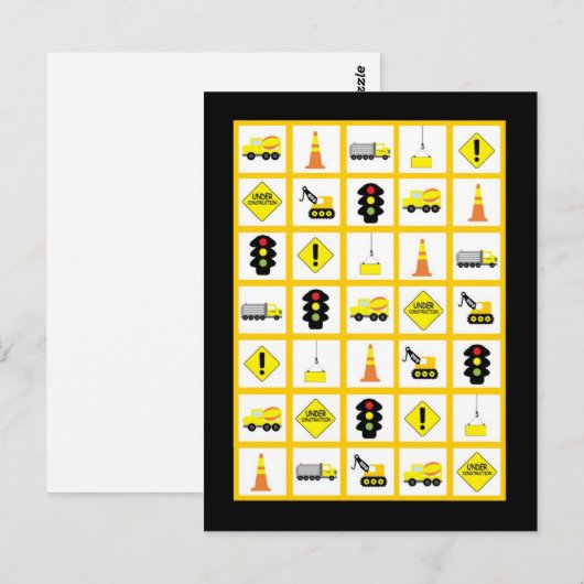 Bingo Card Markers Construction Briefkaart (Voorkant / Achterkant)