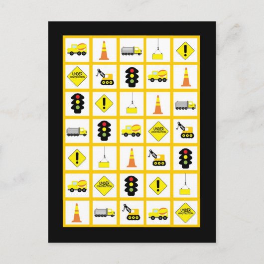 Bingo Card Markers Construction Briefkaart (Voorkant)