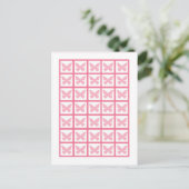 Bingo Card Markers Girly Butterfly Zebra Print Briefkaart (Staand voorkant)