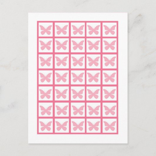 Bingo Card Markers Girly Butterfly Zebra Print Briefkaart (Voorkant)