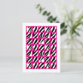 Bingo Card Markers Hot Pink Zebra Print Briefkaart (Staand voorkant)