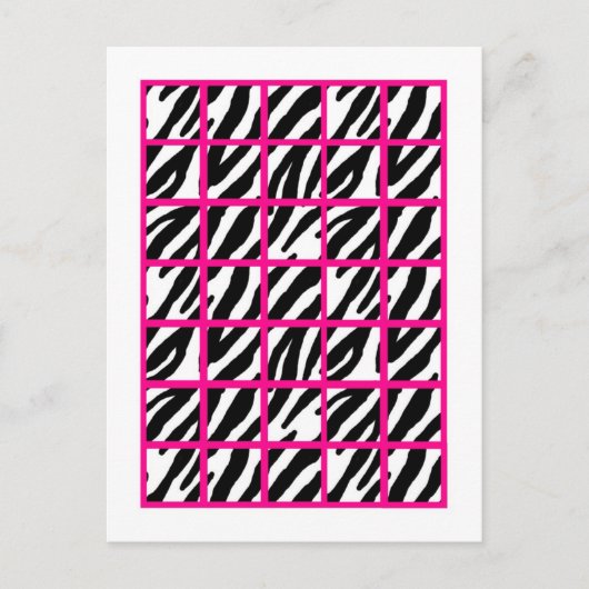Bingo Card Markers Hot Pink Zebra Print Briefkaart (Voorkant)