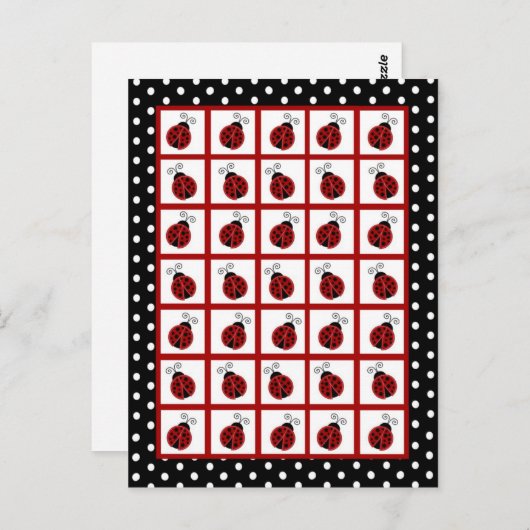 Bingo Card Markers Red Ladybug Briefkaart (Voorkant / Achterkant)