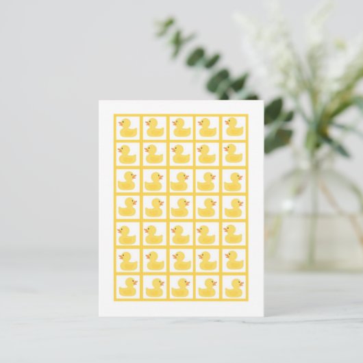 Bingo Card Markers Rubber Ducky Bubbles Briefkaart (Staand voorkant)